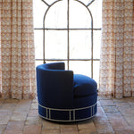 Round Swivel Chair in Bijal Indigo - 30984399323182