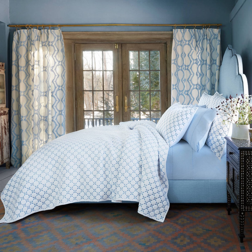 Layla Light Indigo Quilt by John Robshaw