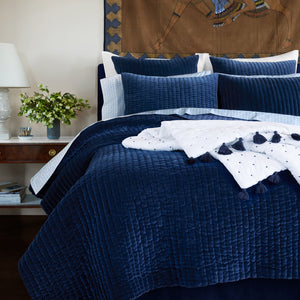 French Knot Indigo Throw