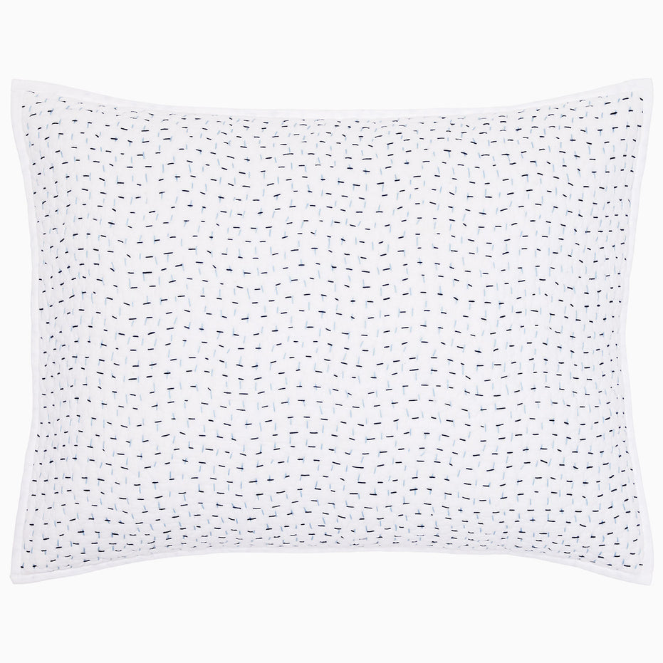 Organic Hand Stitched Light Indigo Sham