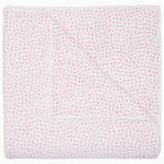 The John Robshaw Organic Hand Stitched Lotus Quilt, shown against a plain white background, is crafted from elegant organic cotton and features meticulous hand stitching with small, evenly spaced red details and a neatly finished edge.
