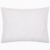 The John Robshaw Organic Hand Stitched White Sham is crafted from soft cotton voile with a hand quilted texture and a simple stitched border, shown here against a white background.
