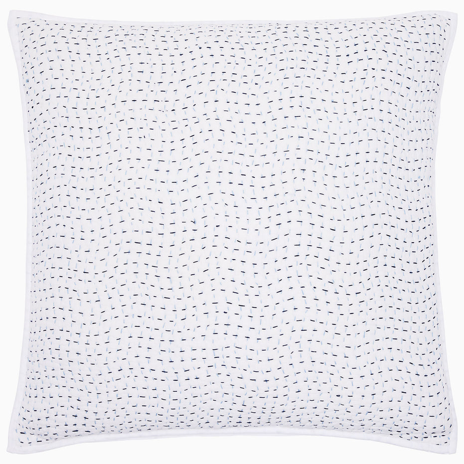 Organic Hand Stitched Light Indigo Sham
