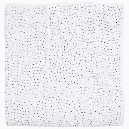 Organic Hand Stitched Light Indigo Quilt