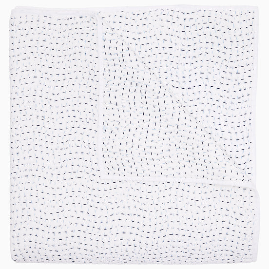 Organic Hand Stitched Light Indigo Quilt