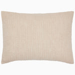 The Vivada Sand Woven Sham by John Robshaw is a rectangular beige pillow sham, featuring a textured, quilted pattern and crafted with soft cotton batting, shown from above on a white background.