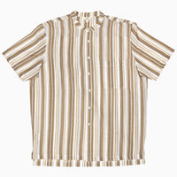 Sand Stripe Nehru Short Sleeve Shirt - High Quality Image of 