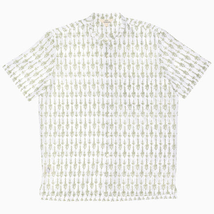 Olive Green Buti Nehru Short Sleeve Shirt