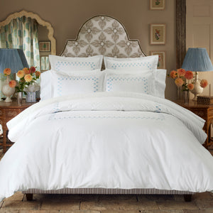 Dara Bed in Diba Sand Performance and Gent Stripe Sand Performance