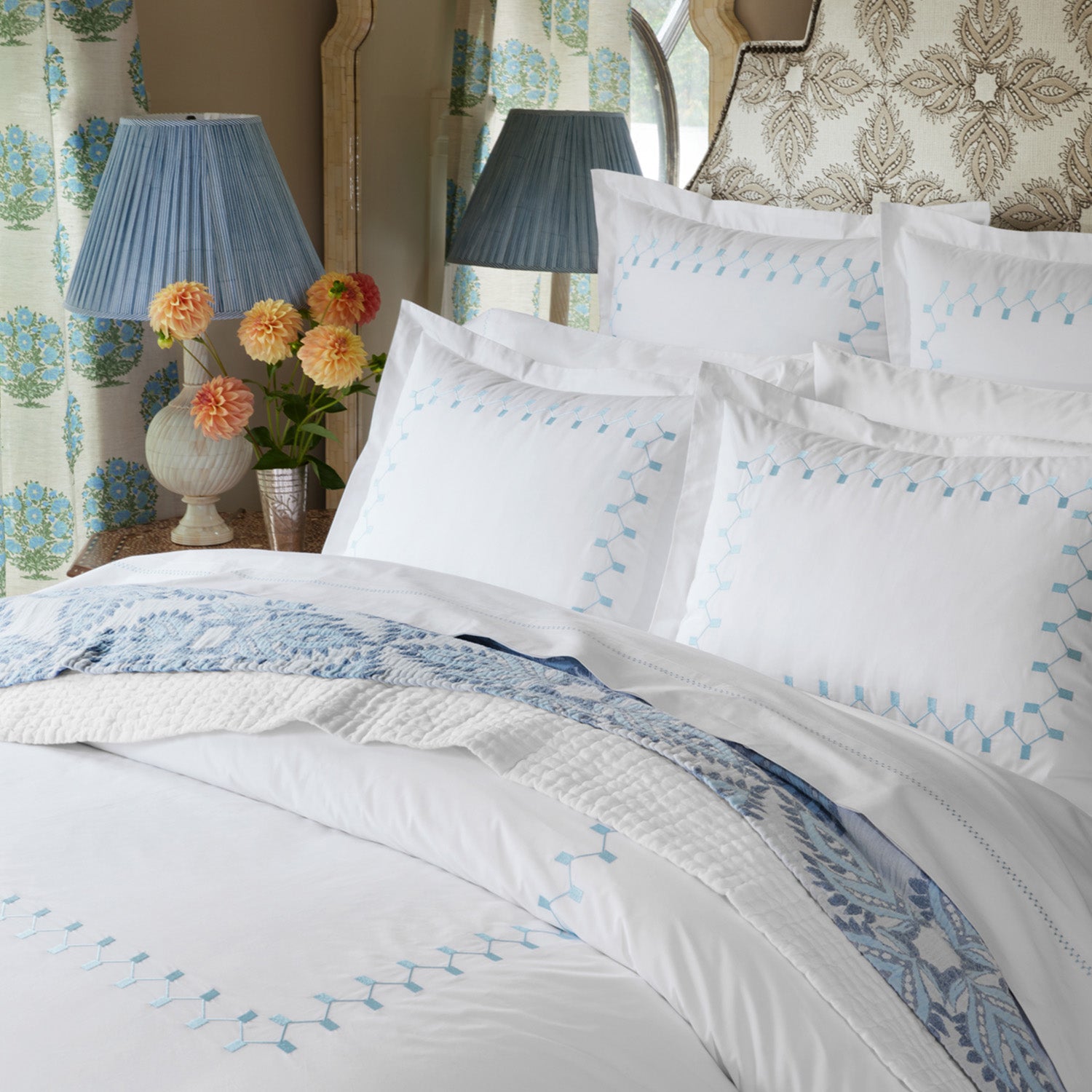 Anketi Light Indigo Border Duvet