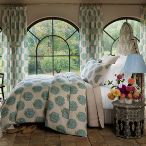 Dara Bed in Diba Sand Performance and Gent Stripe Sand Performance