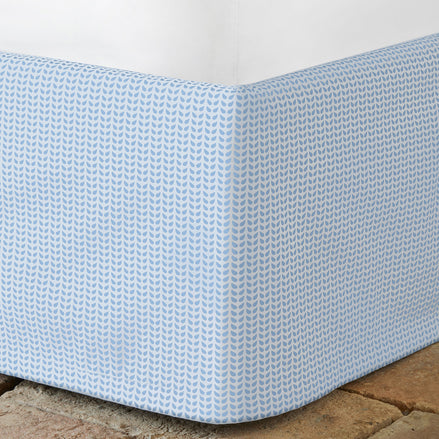 Cinde Light Indigo Organic Bed Skirt by John Robshaw