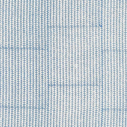 A close up of a beautifully hand block printed John Robshaw Aleppo Light Indigo Fabric showcasing exquisite craftsmanship.