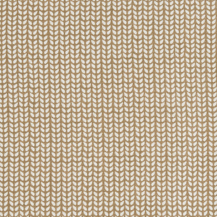 A beige Aleppo Sand Performance Fabric with white and brown stripes, perfect for creating stylish garments or home decor items by John Robshaw.