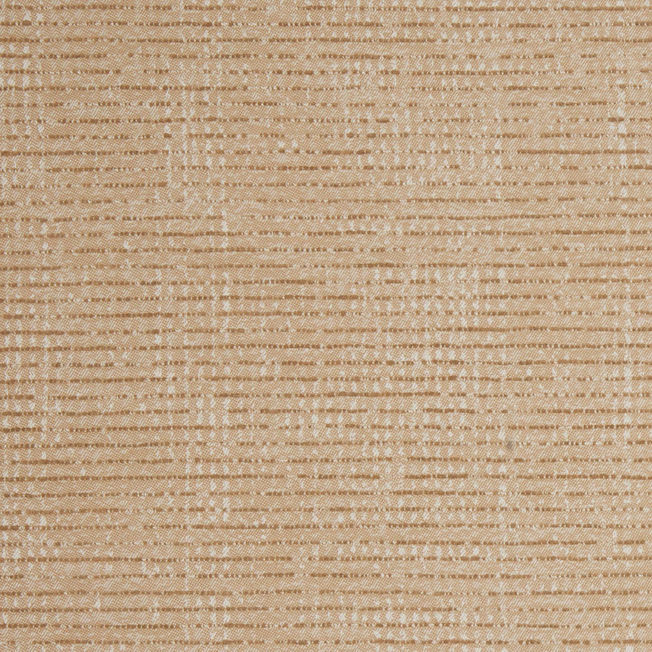 A close up image of John Robshaw's Bijal Sand Performance Fabric, a beige textured fabric suitable for indoor and outdoor use, made in partnership with Sunbrella.