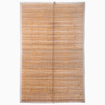 The White Chik Blinds by John Robshaw Textiles are rectangular bamboo window blinds with thin borders, vertical slats, and an undulating weave pattern reminiscent of Indian chik blinds, set against a plain background. - 31884732399662