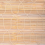 Close-up of a Lapis Sand Chik Blind by John Robshaw Textiles, featuring a woven bamboo mat with intricate natural fiber patterns. - 31884734431278