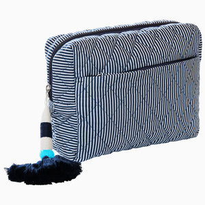 Nandi Indigo Quilted Cosmetic Bag by John Robshaw