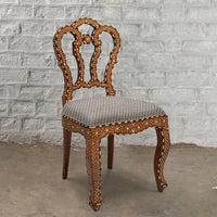 Bone Inlay Flower Chair - High Quality Image of 