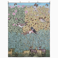 Butterflies And Sparrows With Antelopes Tapestry - High Quality Image of 