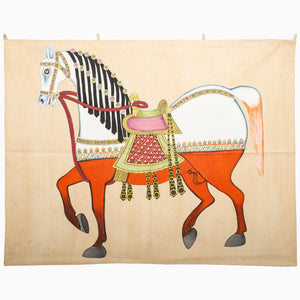 White Horse With Orange Undercoat Left Tapestry