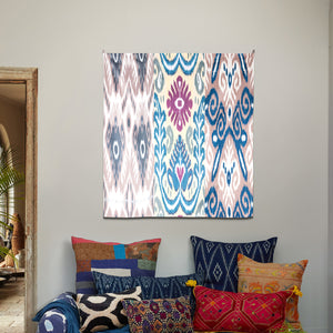 Color Made Indeterminate By Moonlight Medium Ikat Tapestry