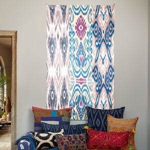 Color Made Indeterminate By Moonlight Large Ikat Tapestry
