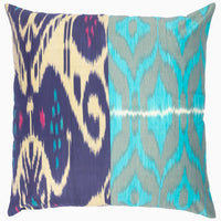 Dark Blue 32 Ikat Pillow - High Quality Image of 