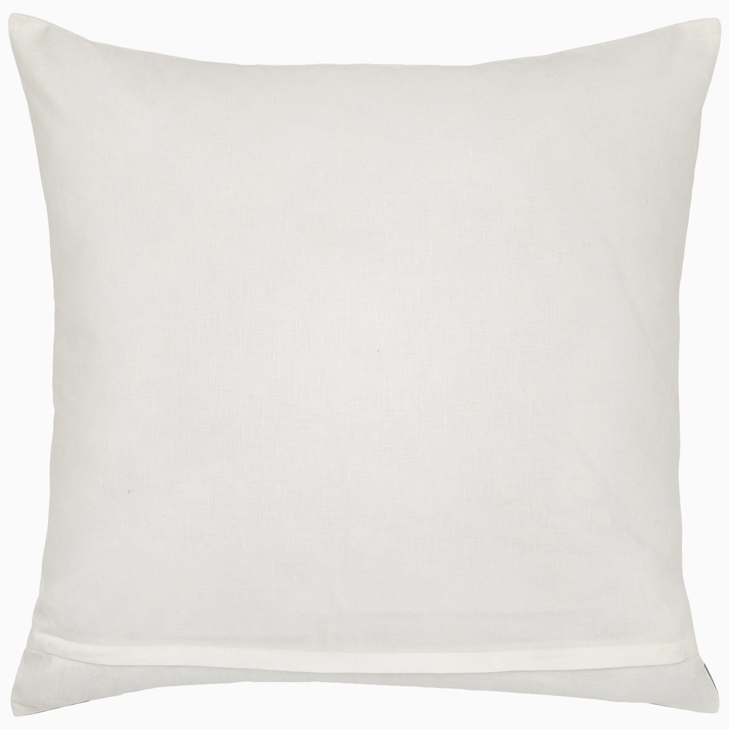 A white Indigo Elephant Decorative Pillow on a white background, made of cotton linen by John Robshaw.