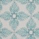 A blue and grey floral pattern on Diba Seaglass Performance Fabric by John Robshaw.