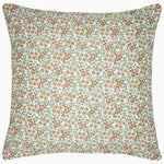 A Bipin Tangerine Quilt with an orange and green floral print made of pure cotton voile, John Robshaw. - 30770882805806