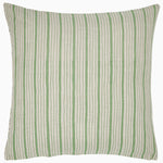 A soft Tiya Periwinkle Woven Quilt pillow with natural chambray and ornate vines on a white background, by John Robshaw. - 30395666563118