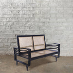 Black Loveseat With Wavy Arms - 31469570129966