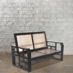 Black Loveseat With Curved Arms - 31469569310766