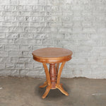 Wooden Teak Round Table With Curved Legs - 31472281944110