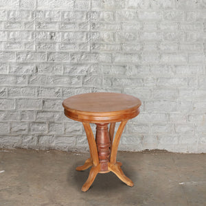 Wooden Teak Round Table With Curved Legs