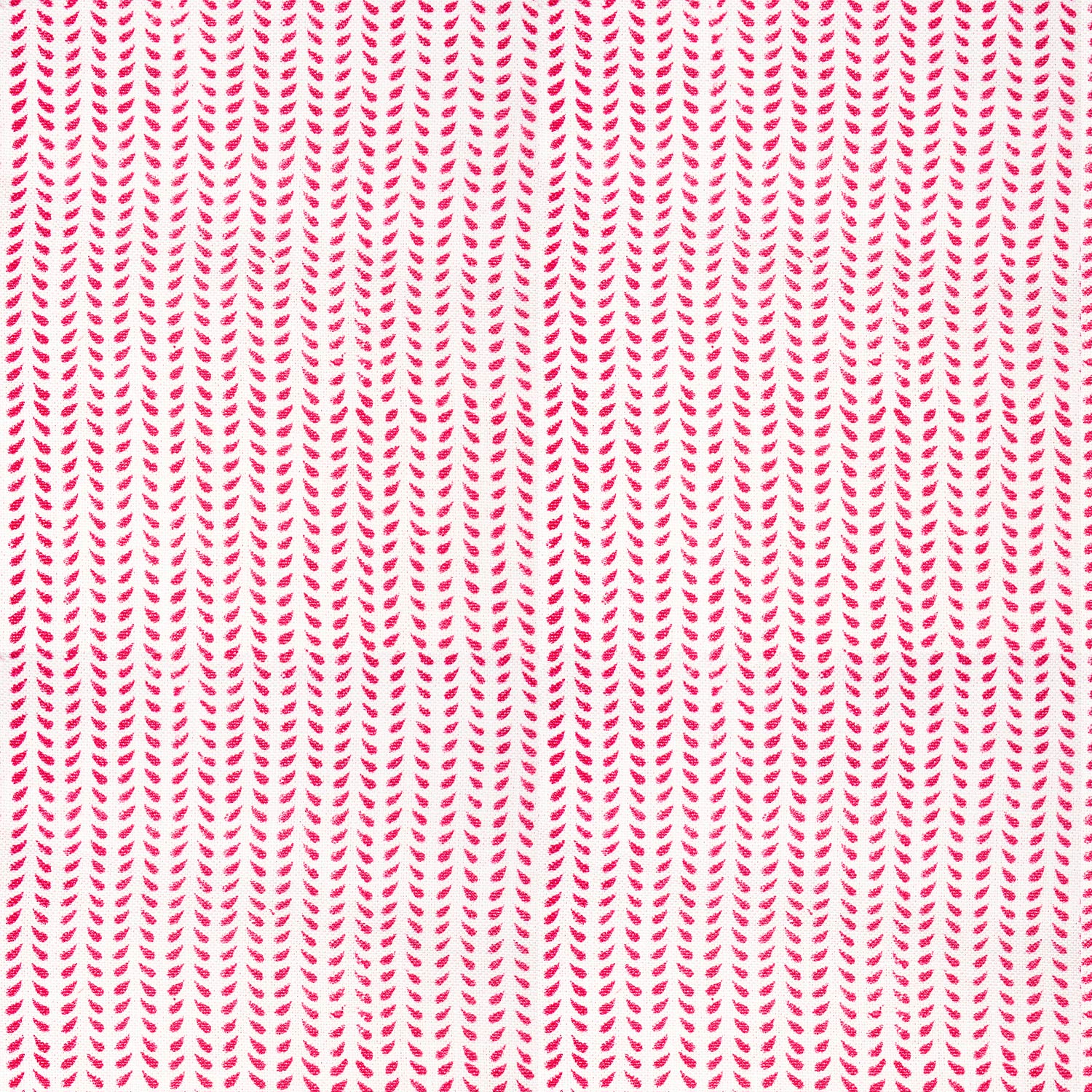 A pink and white zigzag colorway on a white background, featuring the Aleppo Azalea Fabric by John Robshaw.