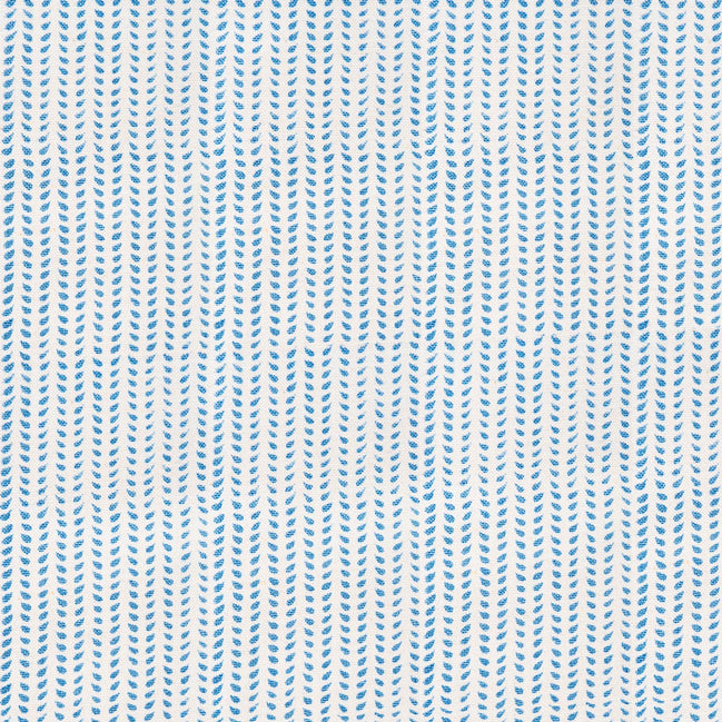 A blue and white striped block pattern on a white background featuring the Aleppo Sky Fabric by John Robshaw.