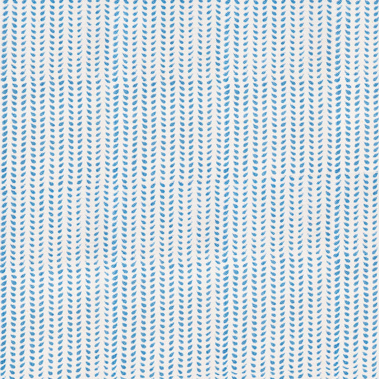 A blue and white striped block pattern on a white background featuring the Aleppo Sky Fabric by John Robshaw.