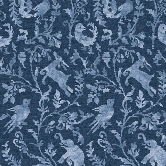 Madhavi Indigo Wallpaper