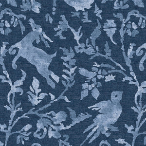 Madhavi Indigo Wallpaper