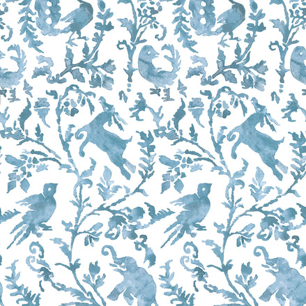 Madhavi Light Indigo Wallpaper by John Robshaw