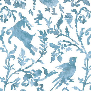 Madhavi Light Indigo Wallpaper