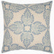 A Verdin Lapis decorative pillow by John Robshaw with a blue and white floral design.