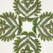 A John Robshaw Verdin Dark Sage Decorative Pillow with a hand block printed green leaf design on a white background.