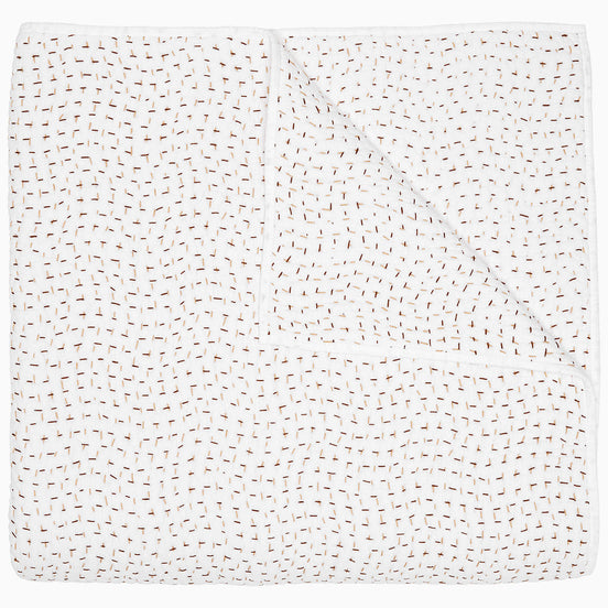 Organic Hand Stitched Coffee Quilt by John Robshaw