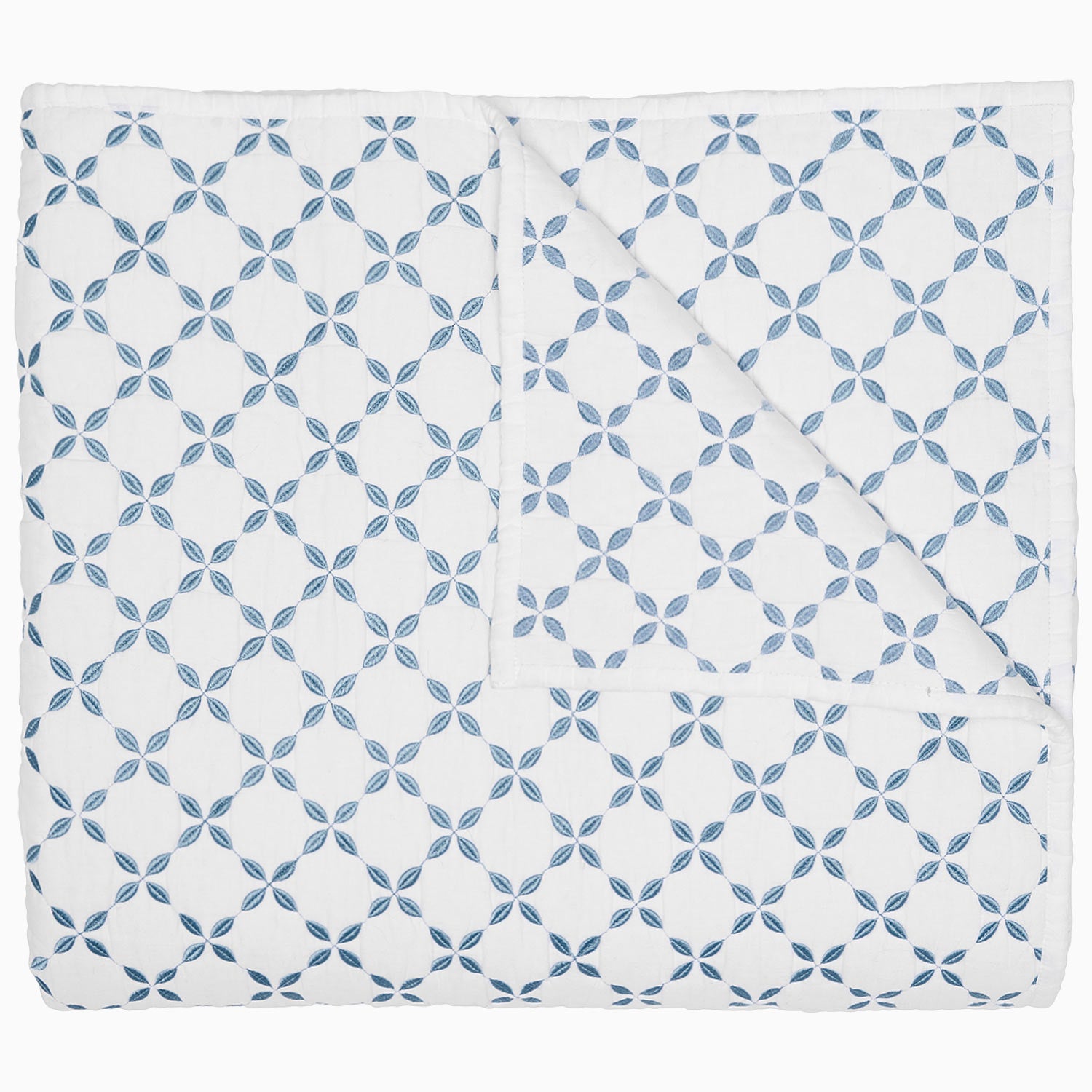 Layla Light Indigo Quilt by John Robshaw