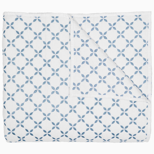 Layla Light Indigo Quilt by John Robshaw