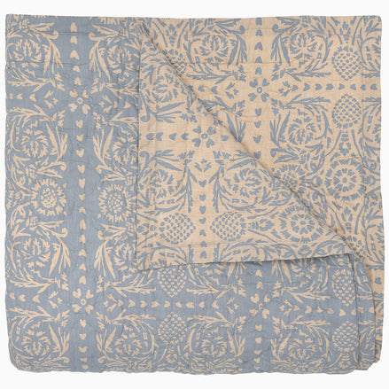 Raisa Slate Woven Quilt by John Robshaw