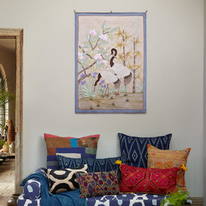 Red Crowned Cranes Tapestry